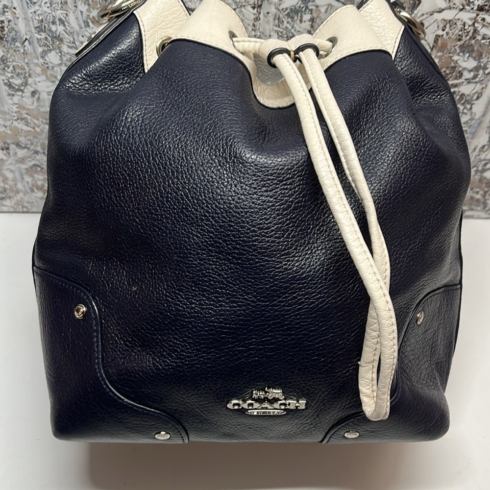 Coach Bucket Navy Blue Bag - Picture 3 of 16